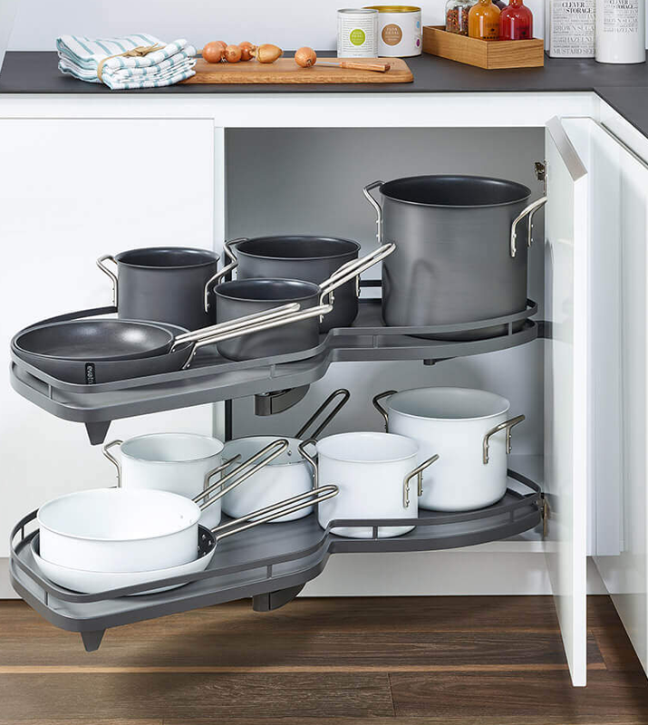 Set polițe rotative cu extragere totală pentru modulul de colț L109 s/d - Main Image