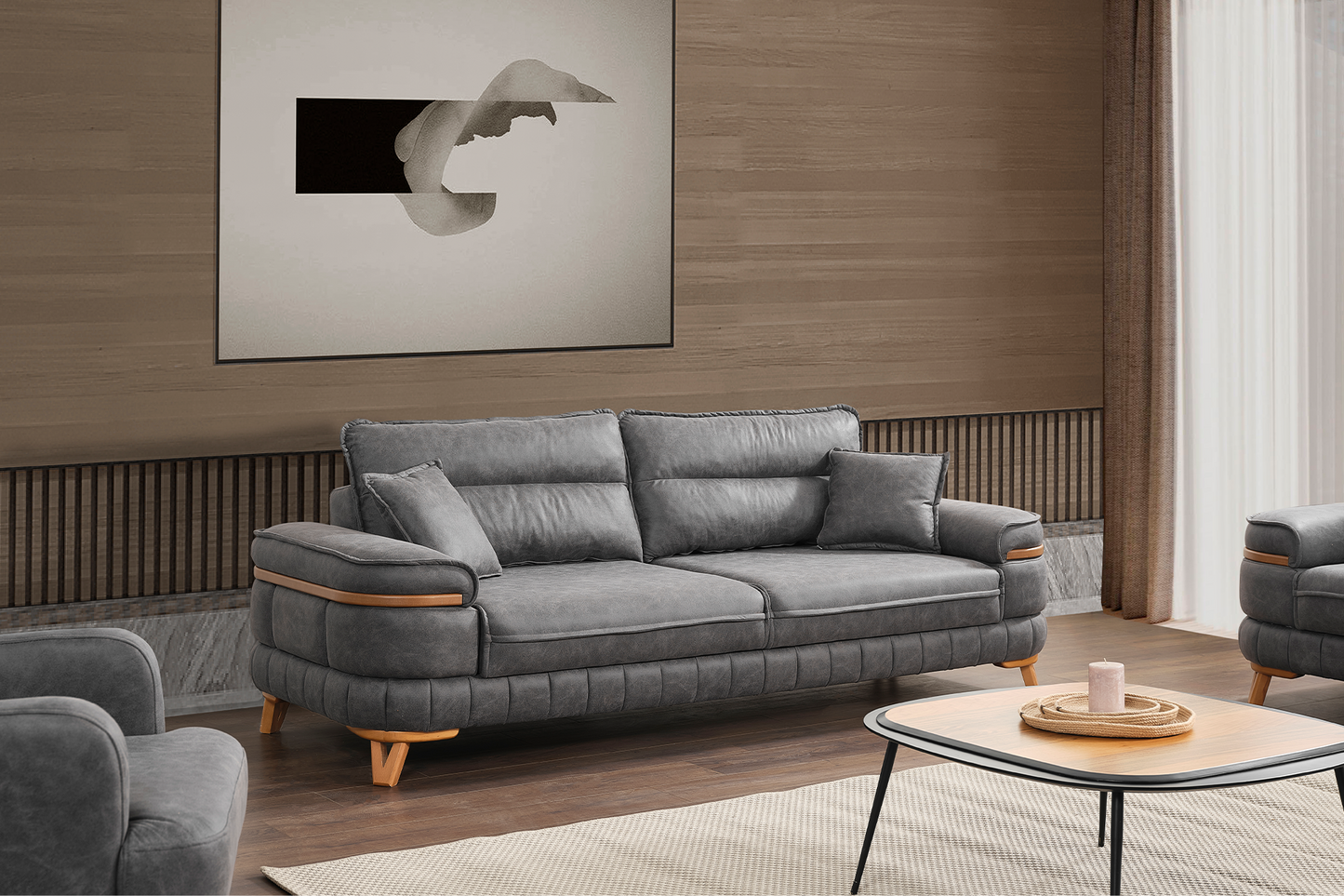 Canapea extensibilă Toledo cu ladă pentru depozitare - Gallery Image 7