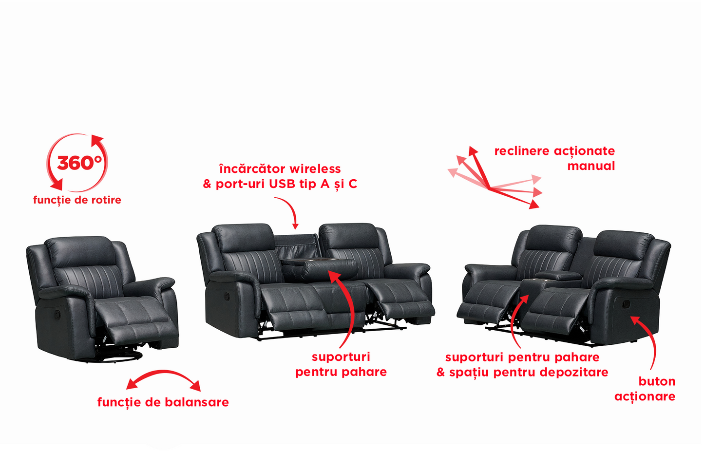 Fotoliu cu recliner Zenith (balansoar, rotativ) - Gallery Image 11