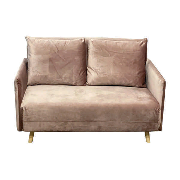 Canapea extensibila 2 locuri Milagro, catifea roz