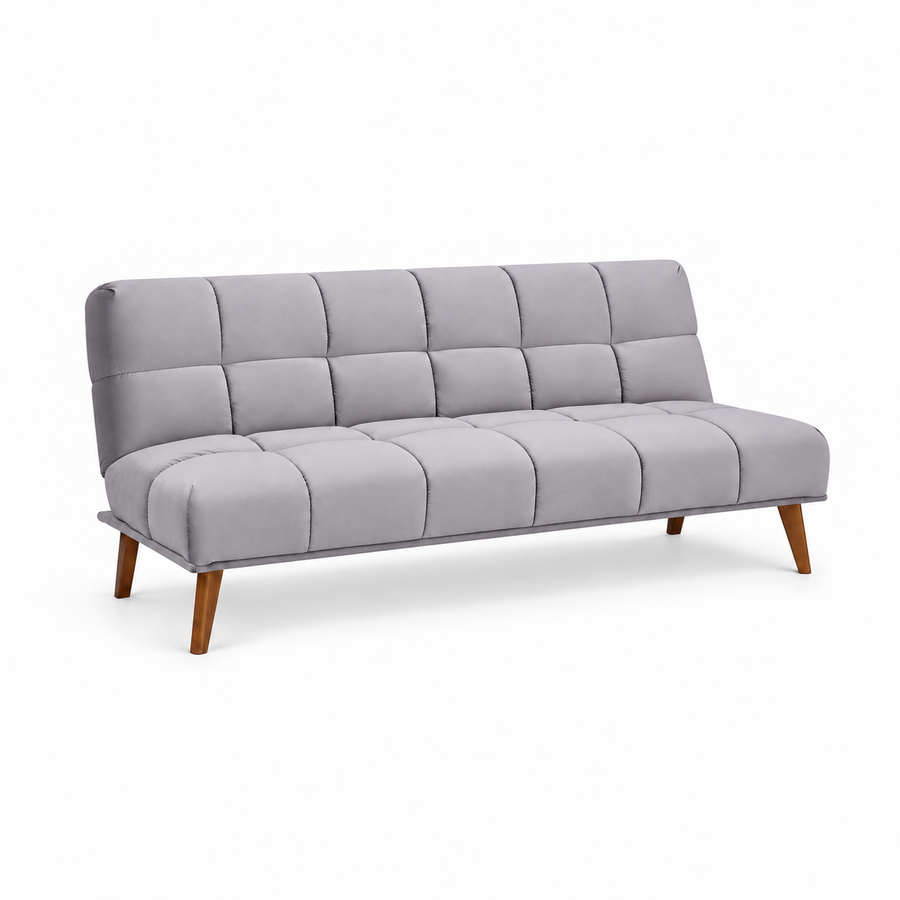 Canapea extensibila Erin 3 locuri (rabatabila, click - clack), catifea gri