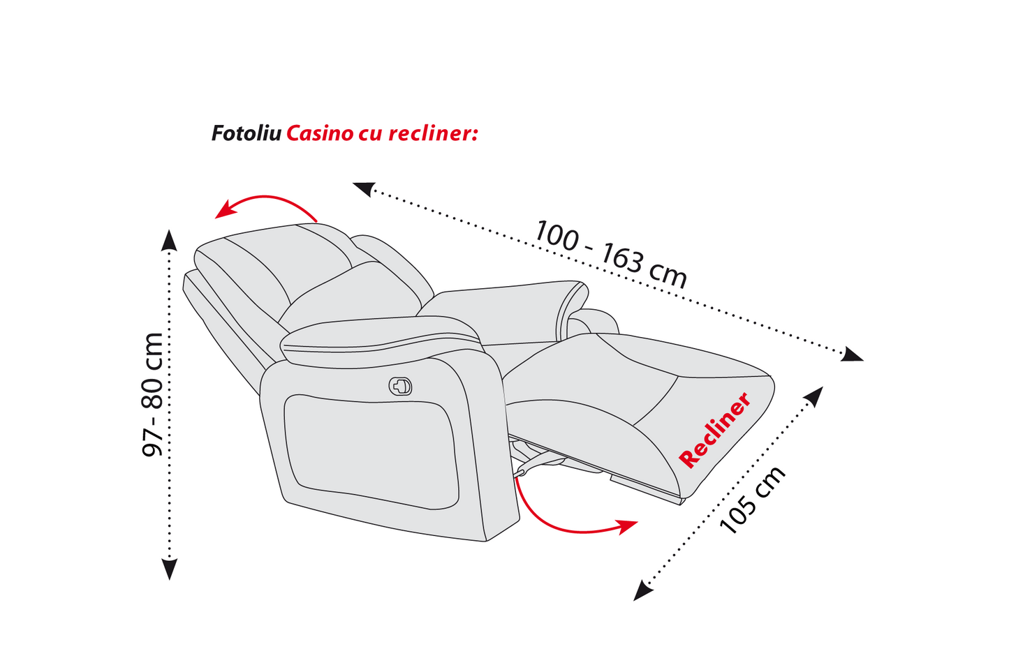 Fotoliu cu recliner Casino - Gallery Image 3