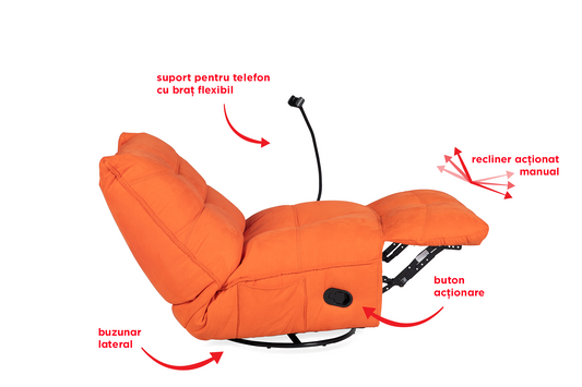 Fotoliu cu recliner Urban Nest (balansoar, rotativ) - Gallery Image 1