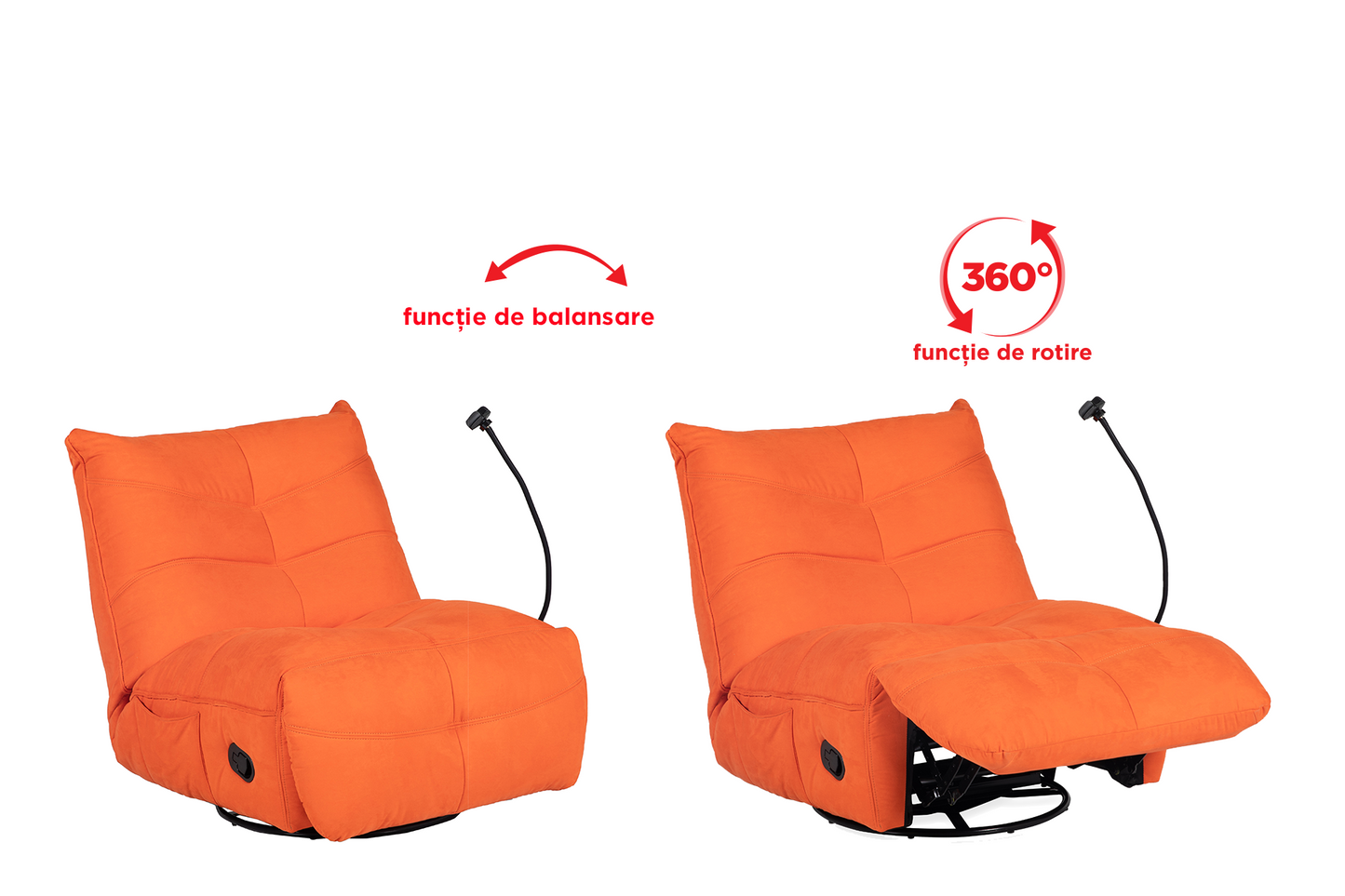Fotoliu cu recliner Urban Nest (balansoar, rotativ) - Gallery Image 2