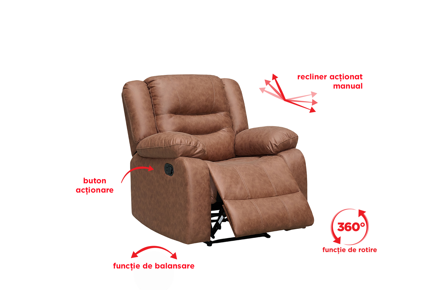 Fotoliu cu recliner Velara - Gallery Image 4