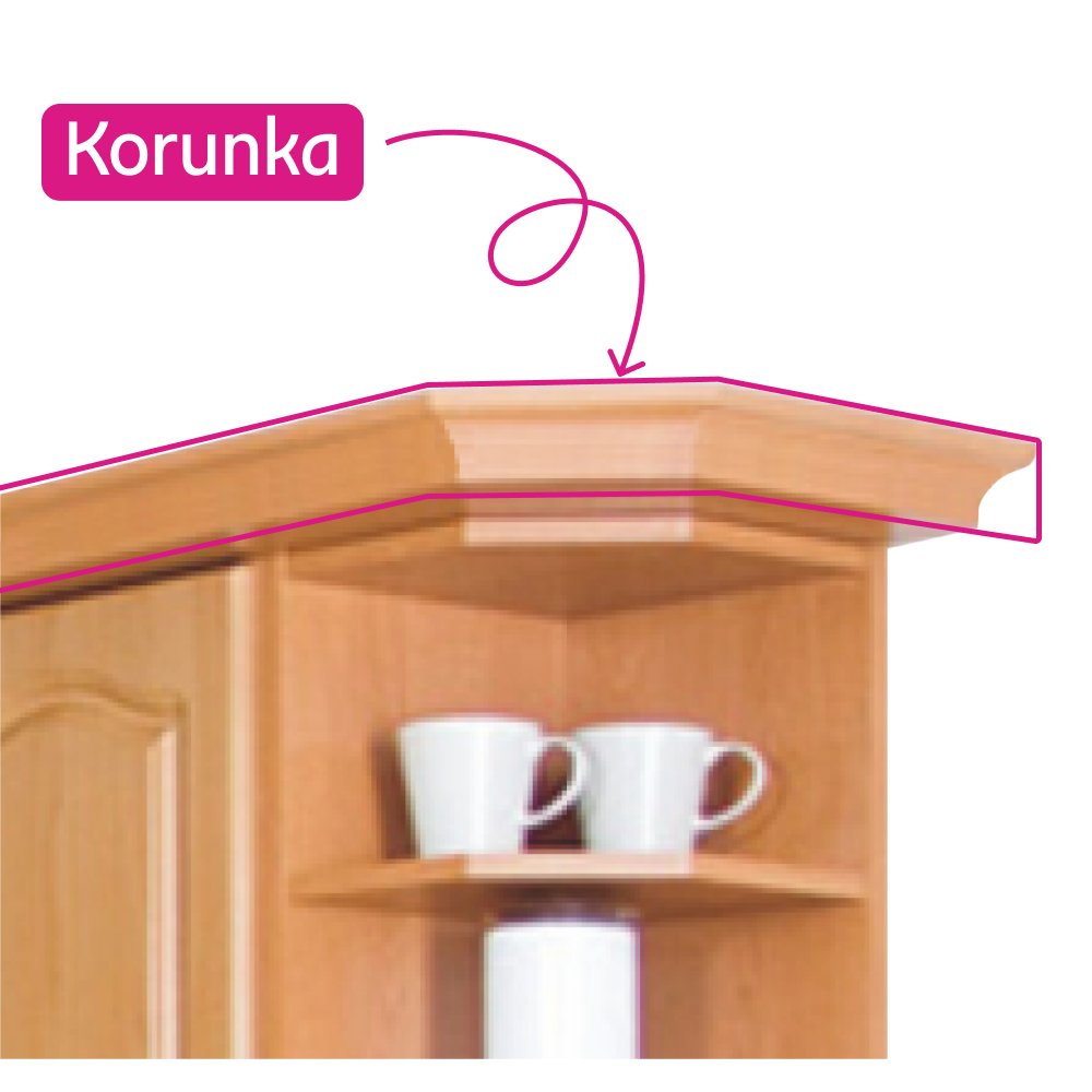 Coroană/plintă decorativă pentru dulapul W60/60 LC, anin, Lora New MDF Klasik