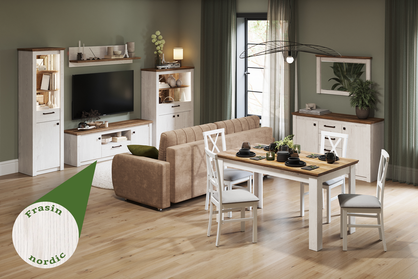 Masă Sereno L140 și 4 scaune Bistro - Gallery Image 2