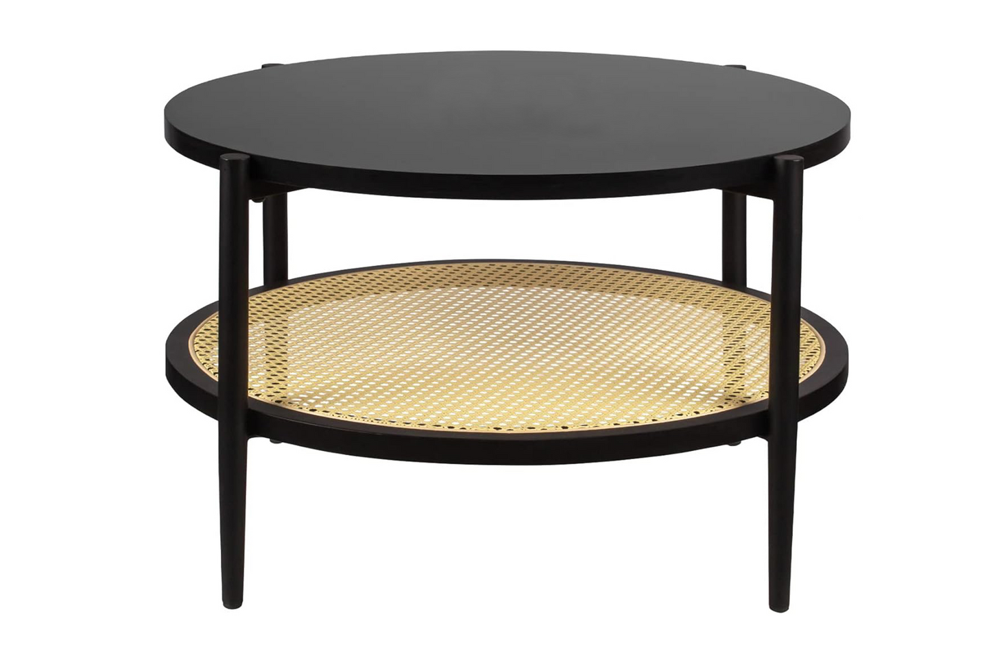 Măsuță de cafea rotundă Ebony Rattan - Gallery Image 2