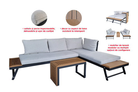 Set mobilier grădină/terasă MIAMI 3 piese - Gallery Image 1