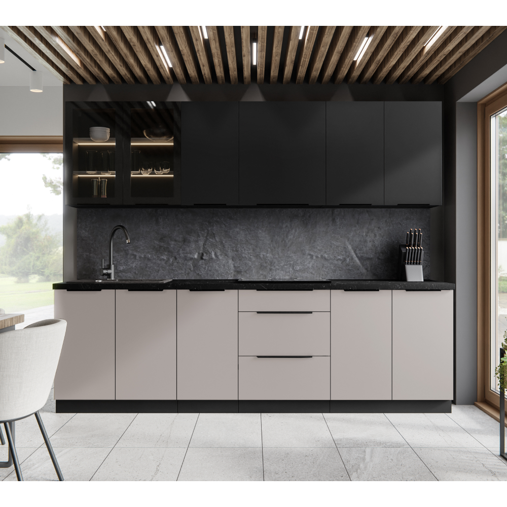 Dulap înalt, pentru cuptor, negru, SIBER 60 DP-210 2F