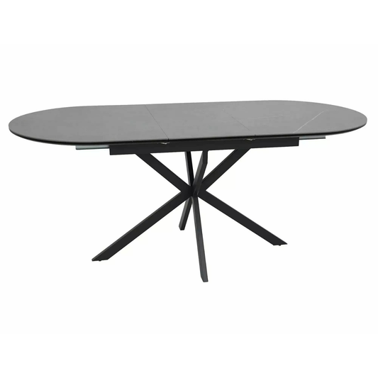 Masa extensibila Gaston, ceramica gri/ metal, 140/180 x 80 x 75 cm