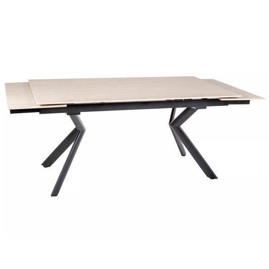 Masa extensibila Norton, travertin bej/ metal, 160/240 x 90 x 75 cm