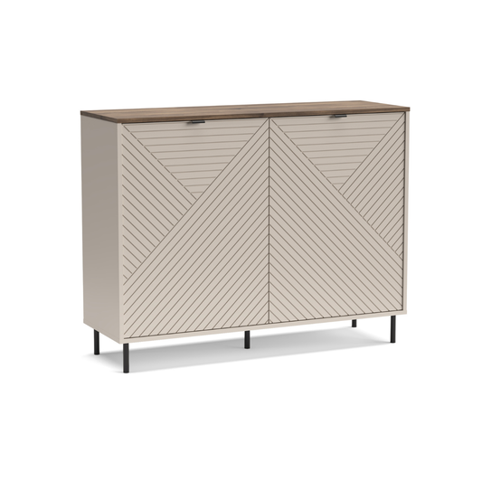 MIRAGE Comoda 2D, casmir/ stejar castelo, 123.4 x 40 x 95.4 cm