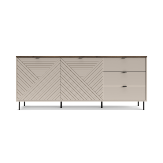 MIRAGE Comoda 2D3S (MR9), casmir/ stejar castelo, 183.4 x 40 x 75.4