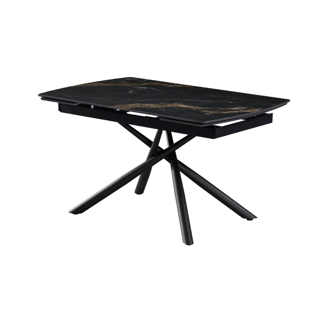 Masa Maroco extensibila ceramica neagra, 140/200 x 90 x 76 cm