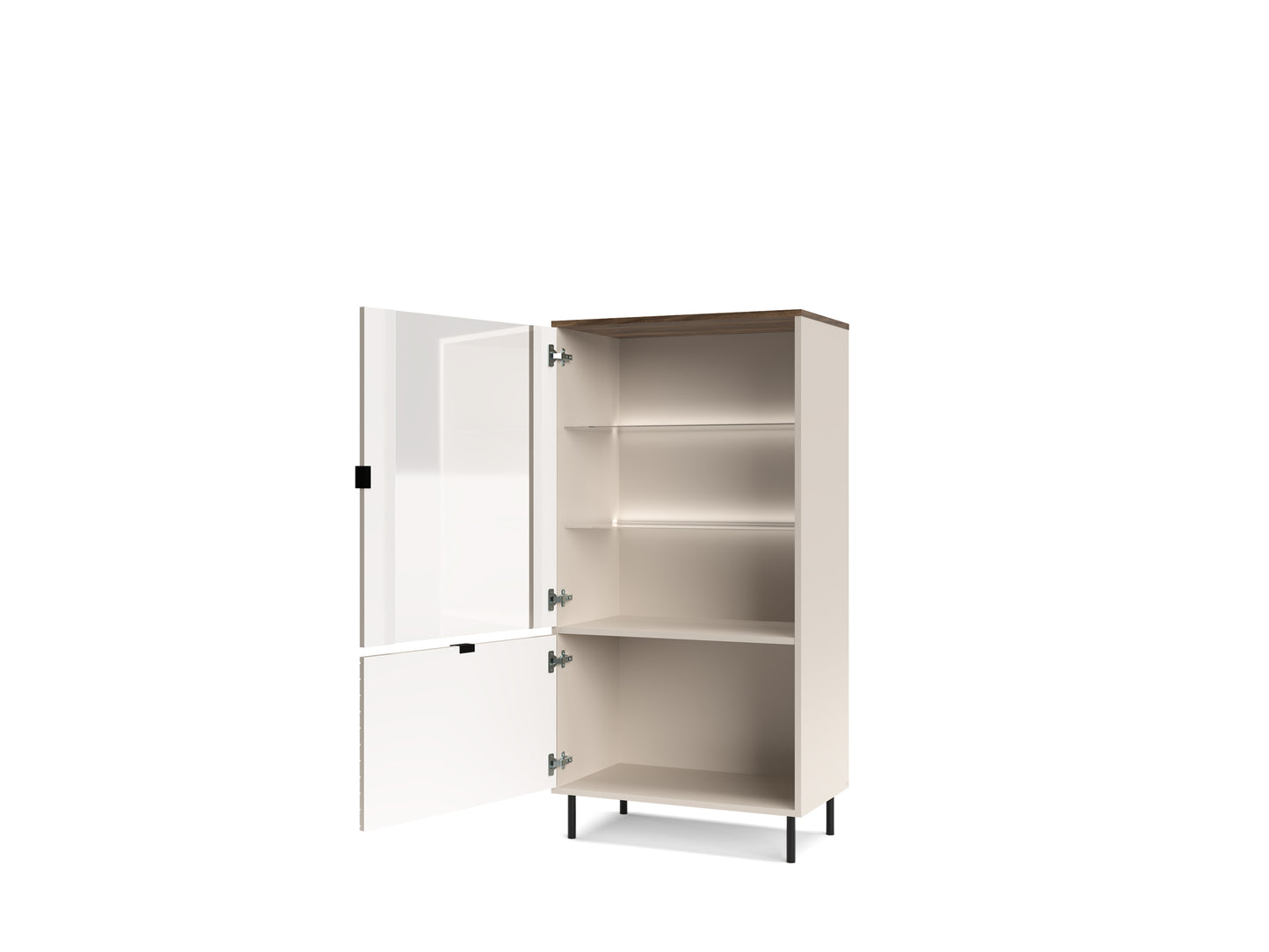 MIRAGE Vitrina mica (MR7), casmir/ stejar castelo, 63.5 x 40 x 135.2 cm