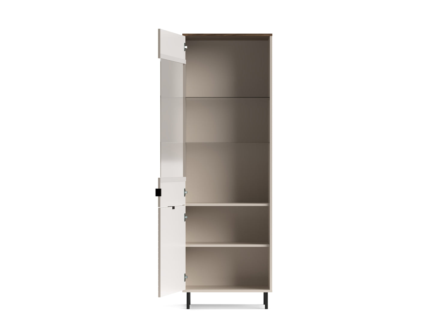 MIRAGE Vitrina mare (MR96), casmir/ stejar castelo, 63.4 x 40 x 194.6 cm