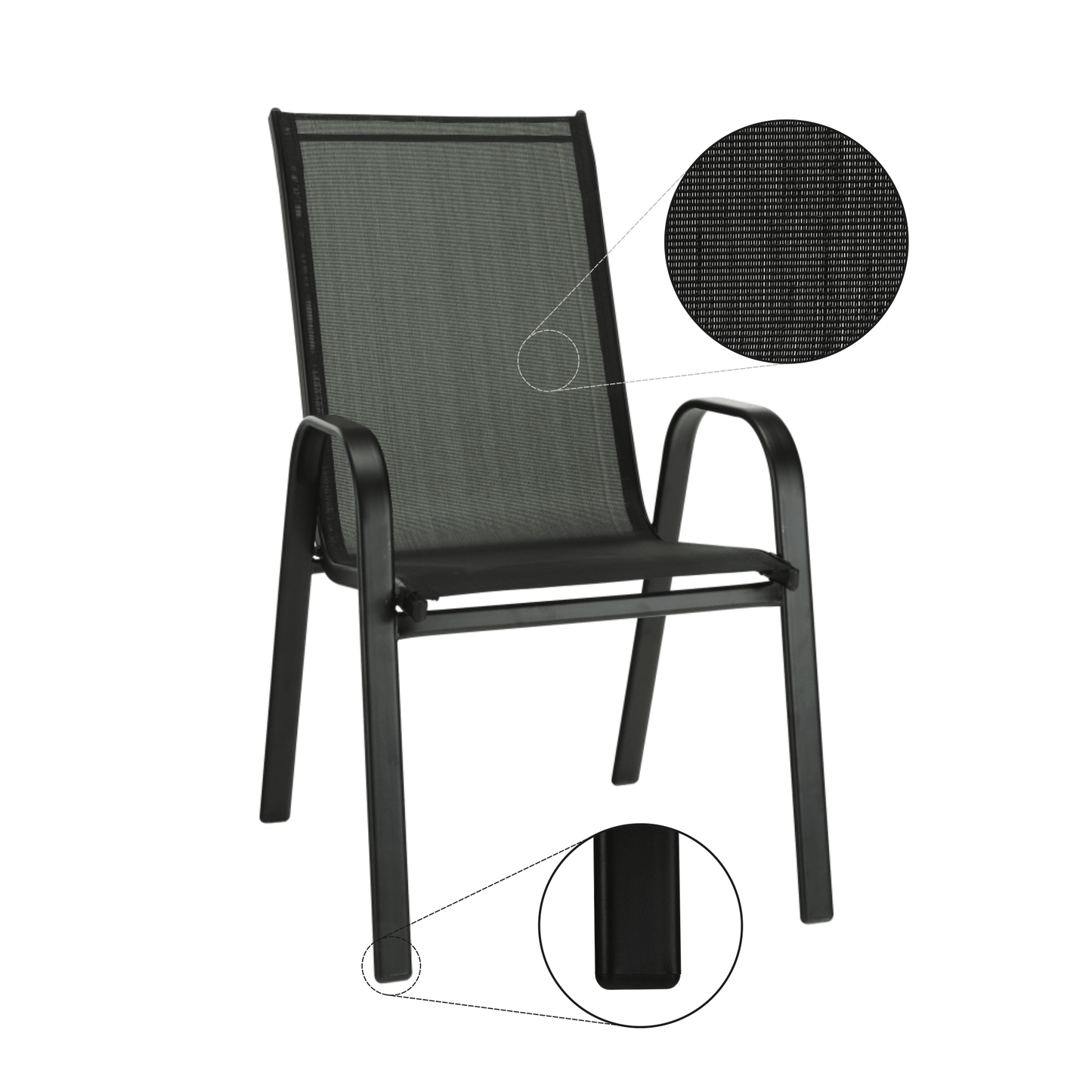 Scaun stivuibil, gri închis/negru, ALDERA