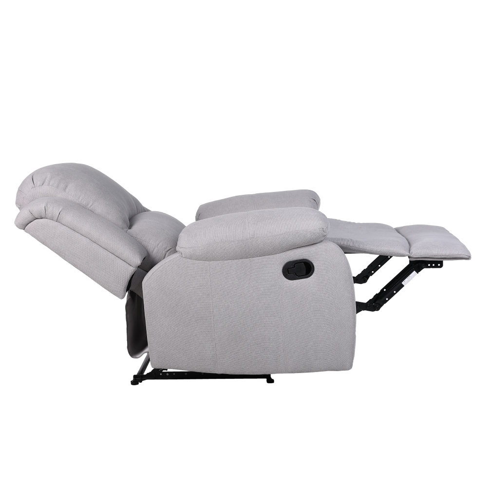 Fotoliu relaxant reglabil, material gri deschis, ASKOY NEW