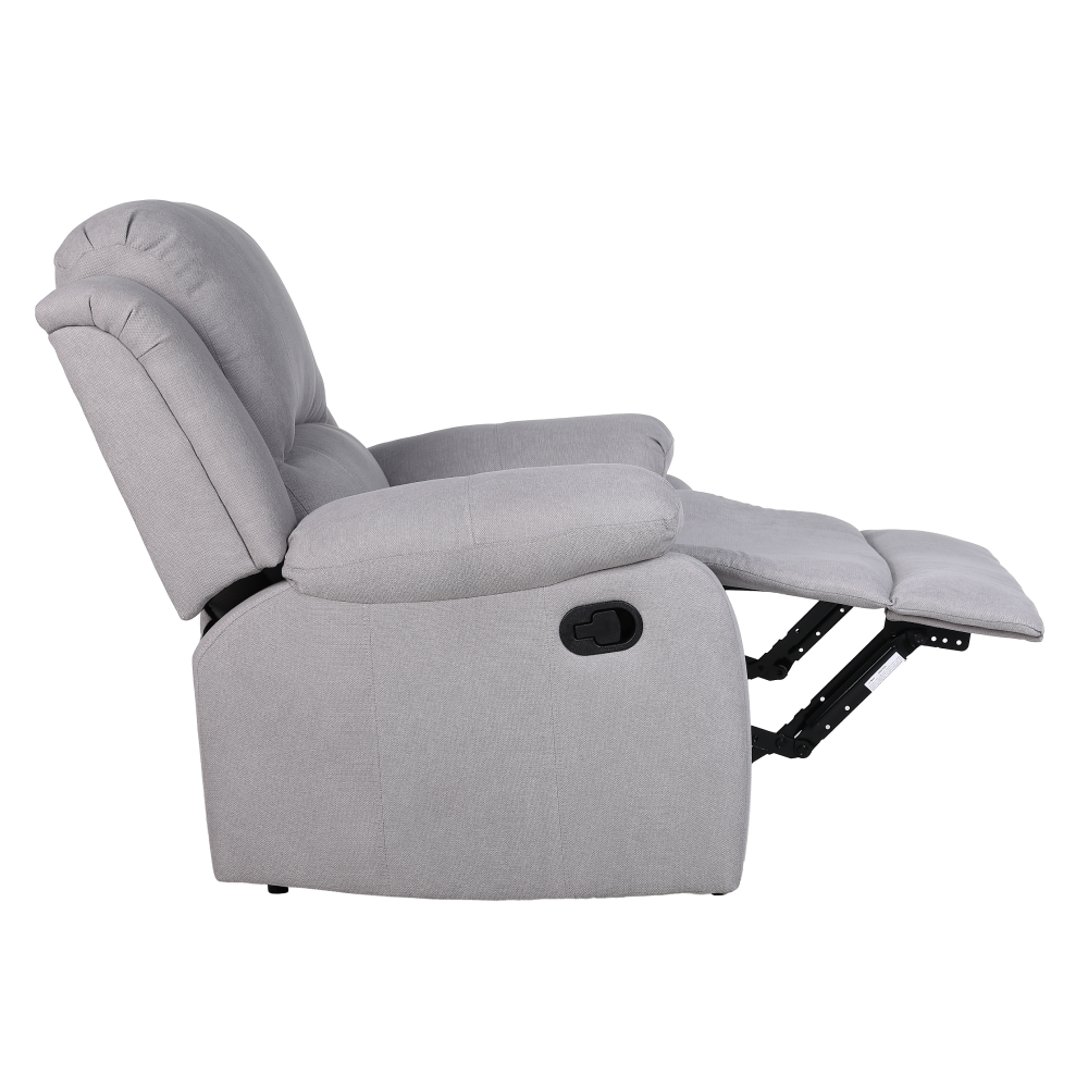 Fotoliu relaxant reglabil, material gri deschis, ASKOY NEW