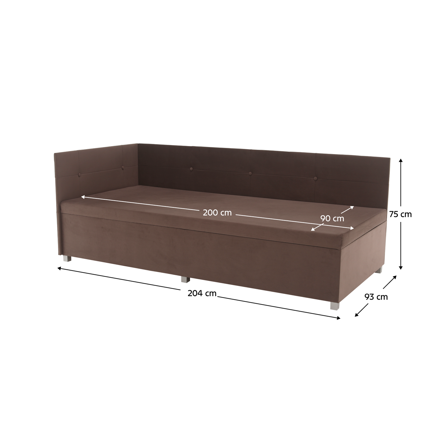 Canapea extensibilă cu spaţiu de depozitare, maro Taupe, AURIA UNI