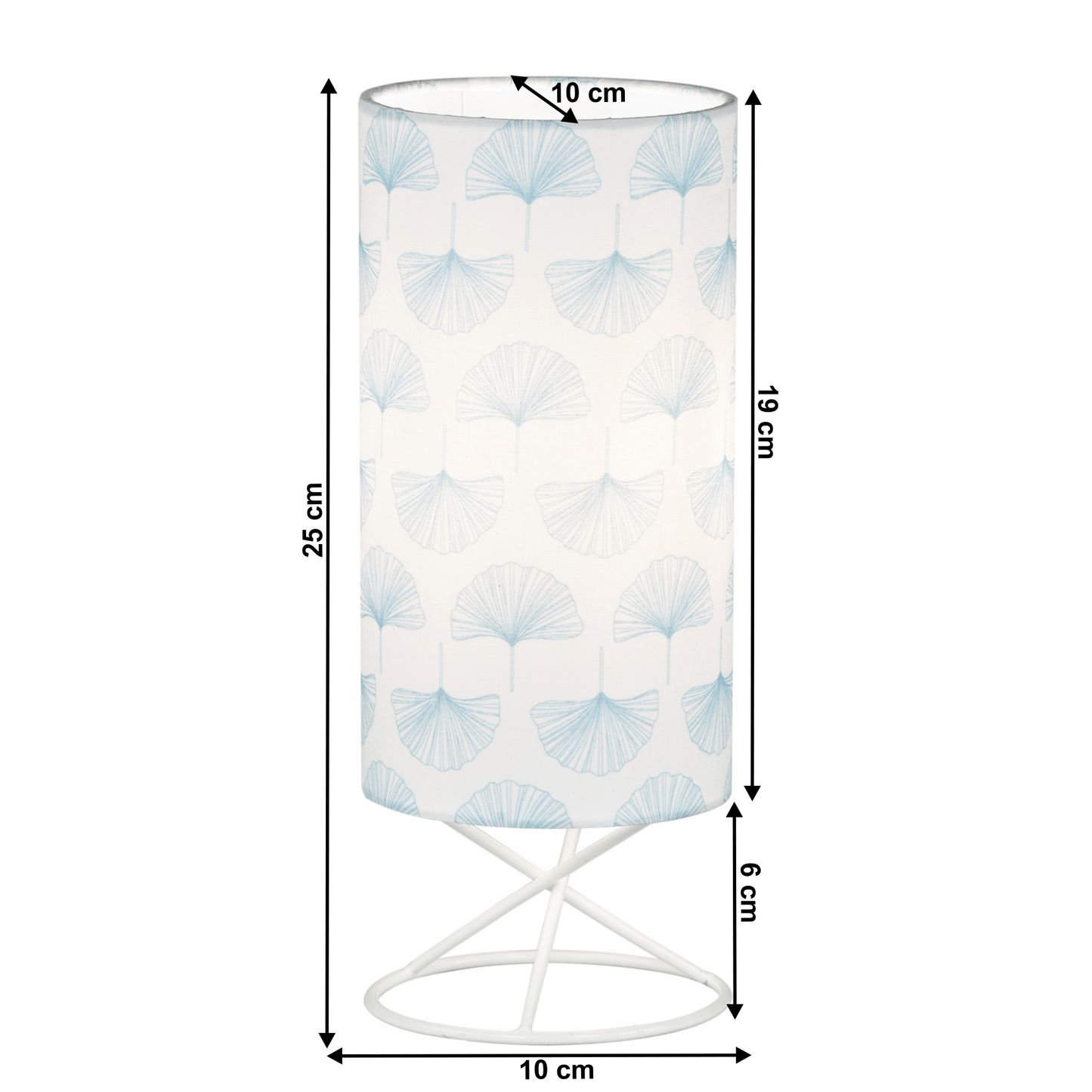 Lampă de masă, abajur metal/ material textil alb, AVAM