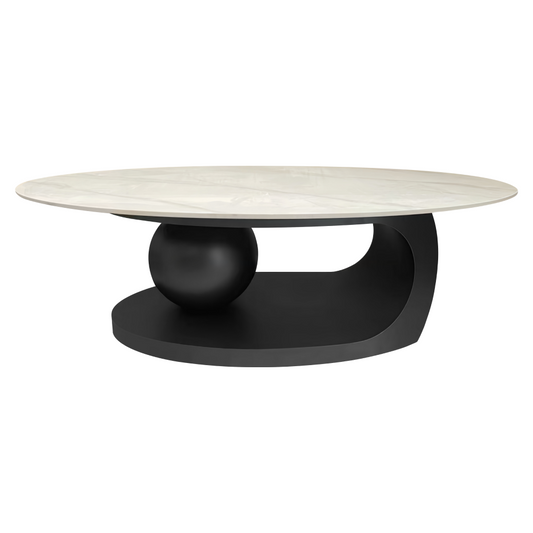 Măsuţă de cafea, imitaţie marmură/negru, AXEN