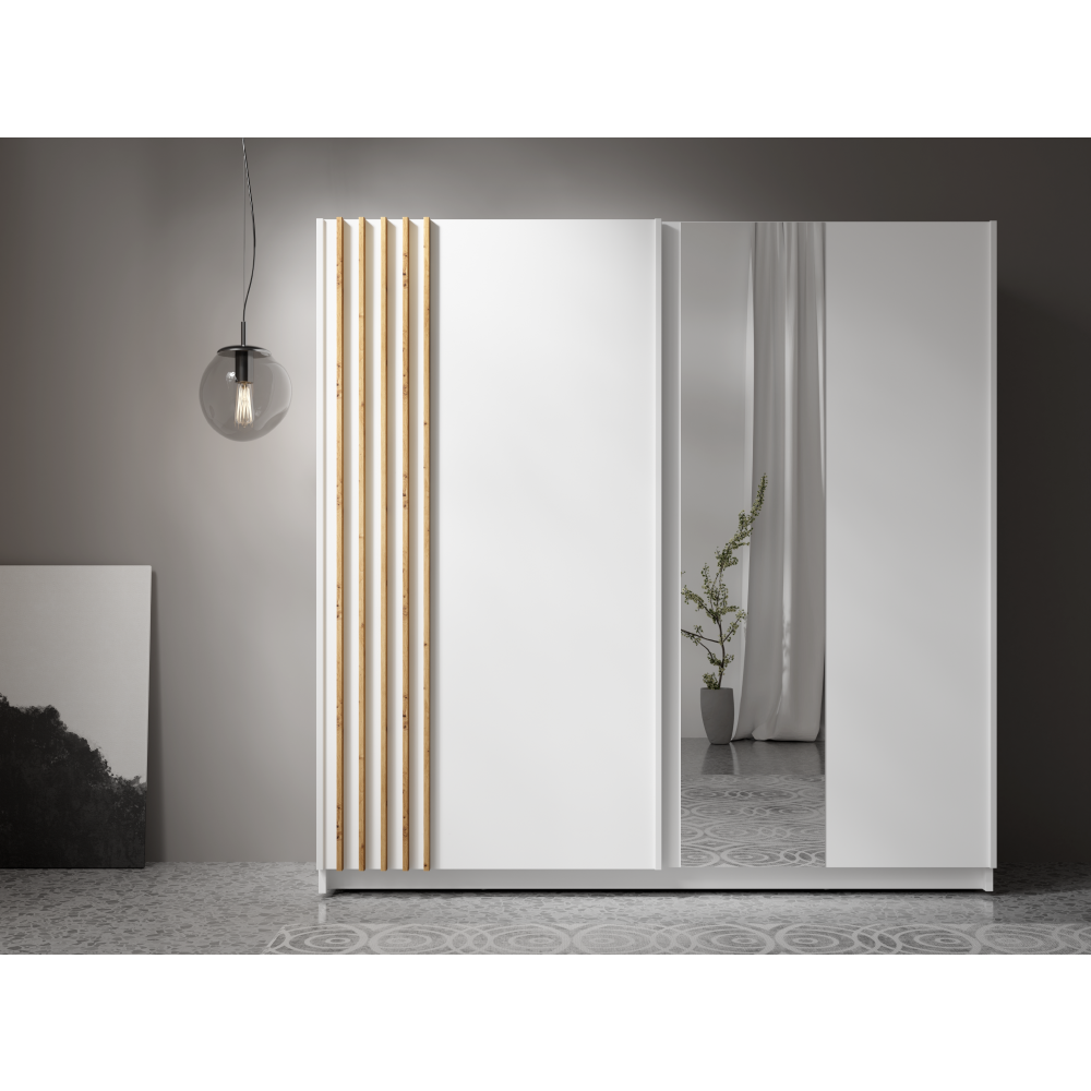 Dulap, 2D-200, alb/stejar artisan, BAJADERO TYP 2