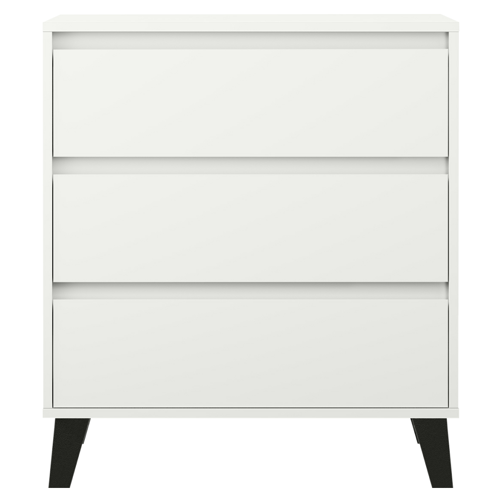 Comodă, albă, BOGAN NEW 3S70