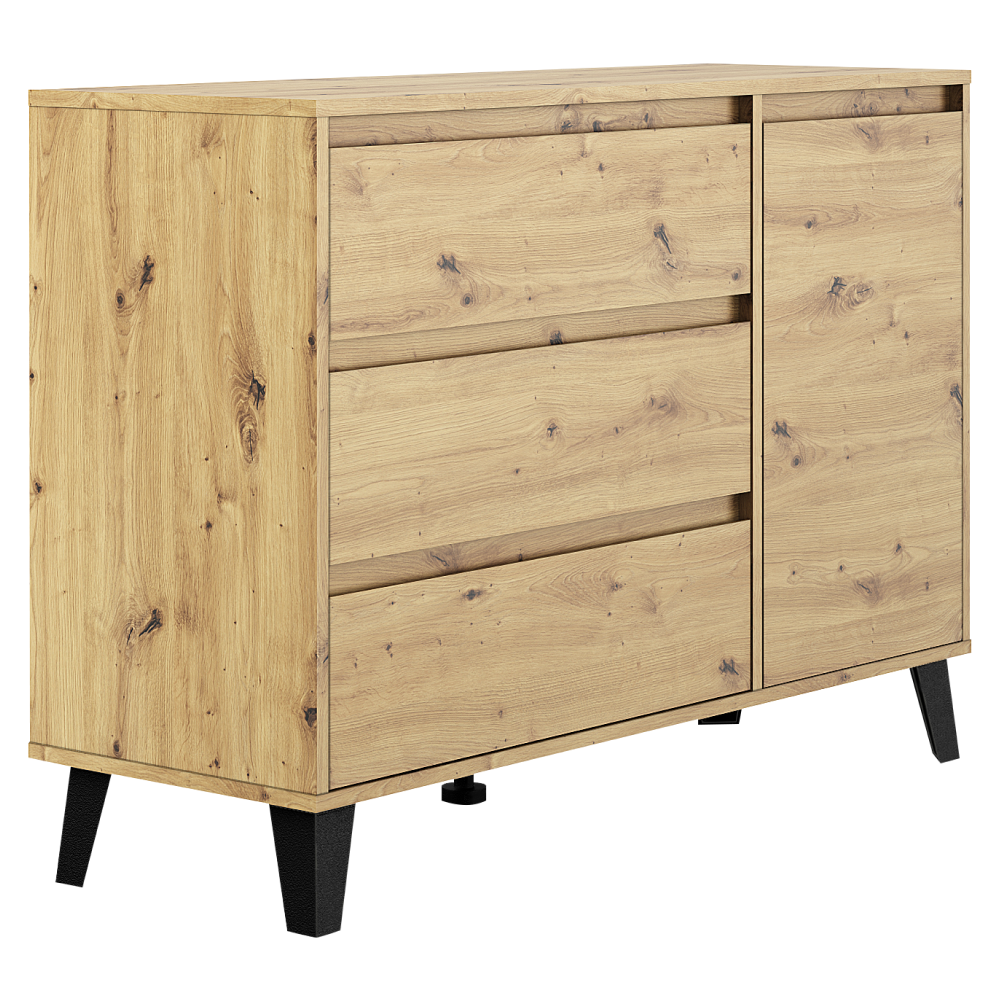 Comodă, stejar artisan, BOGAN NEW 1D3S