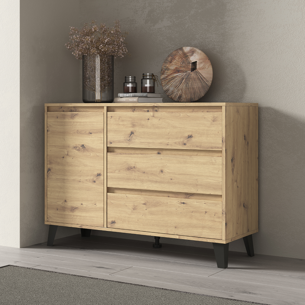 Comodă, stejar artisan, BOGAN NEW 1D3S