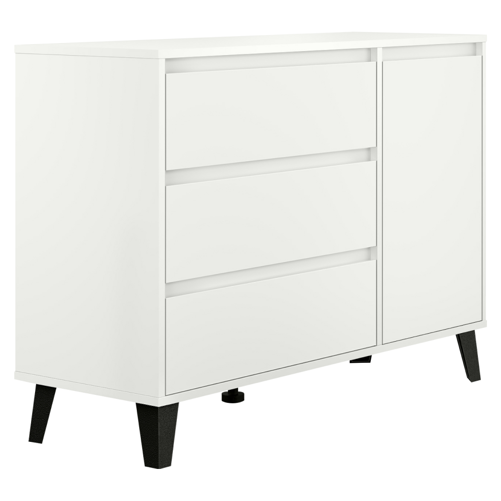 Comodă, albă, BOGAN NEW 1D3S