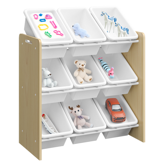 Organizator/raft pentru jucării, natural/alb, BOIS