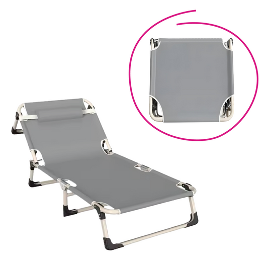 şezlong de grădină, gri/bej, BOVRY