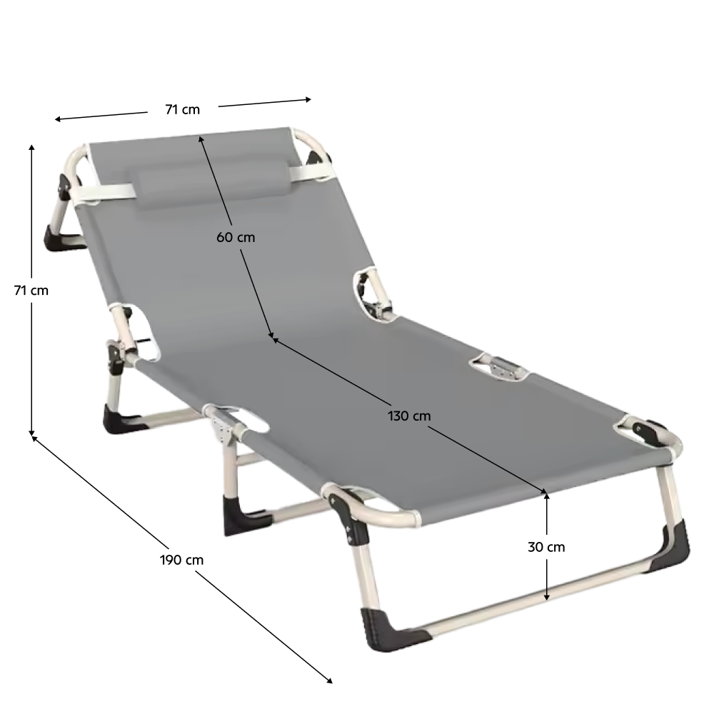 şezlong de grădină, gri/bej, BOVRY