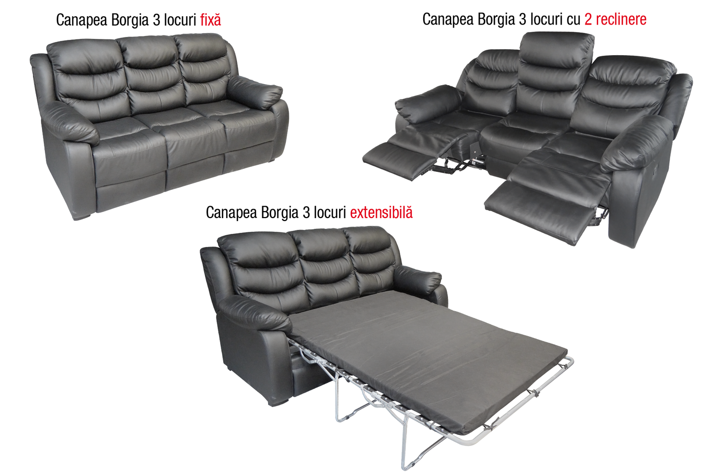 Canapele extensibile Borgia cu reclinere - Gallery Image 7