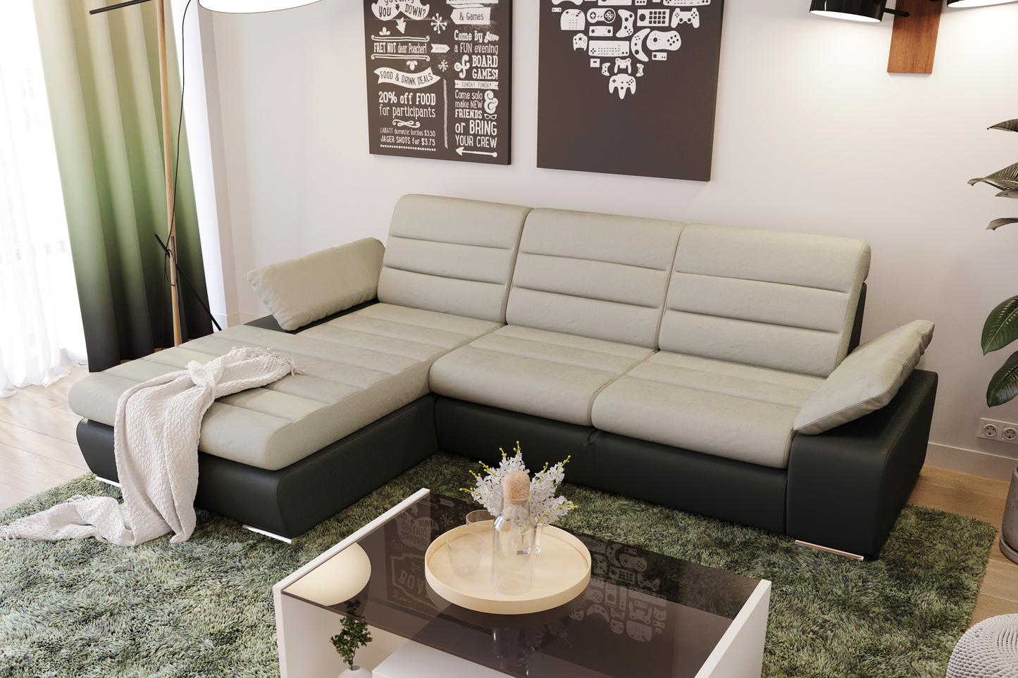 Colțar extensibil Galaxy cu ladă pentru depozitare - Gallery Image 1