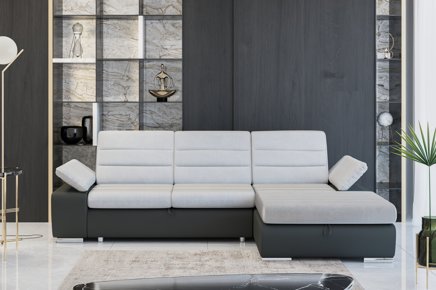 Colțar extensibil Galaxy cu ladă pentru depozitare - Gallery Image 2