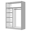 Dulap cu uşi glisante, alb, 150x215, MADRYT