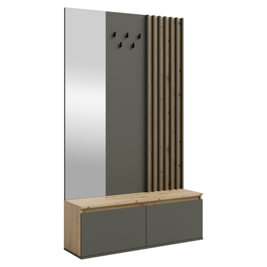 Set pentru hol, grafit/stejar artisan, DERIS