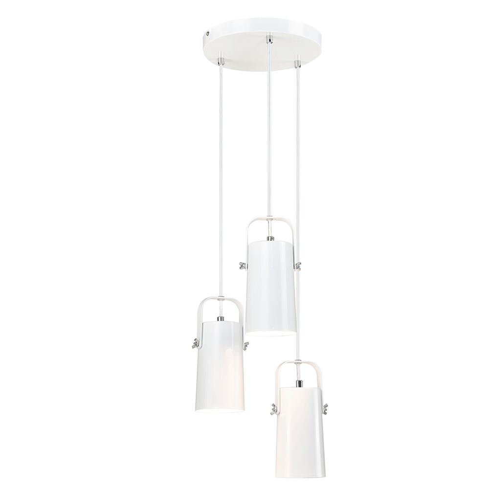 Lampă suspendată, albă / metalică, DEVAN