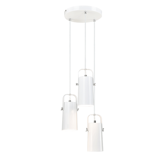 Lampă suspendată, albă / metalică, DEVAN