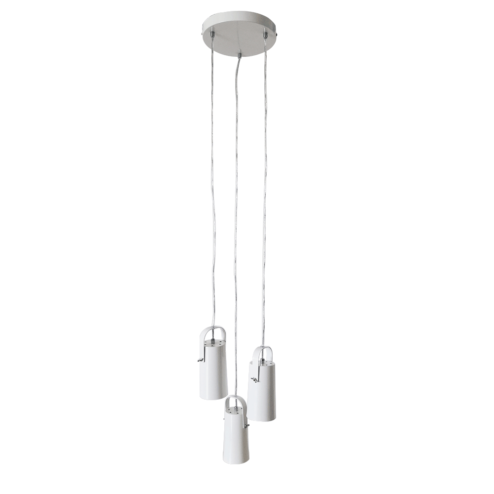 Lampă suspendată, albă / metalică, DEVAN