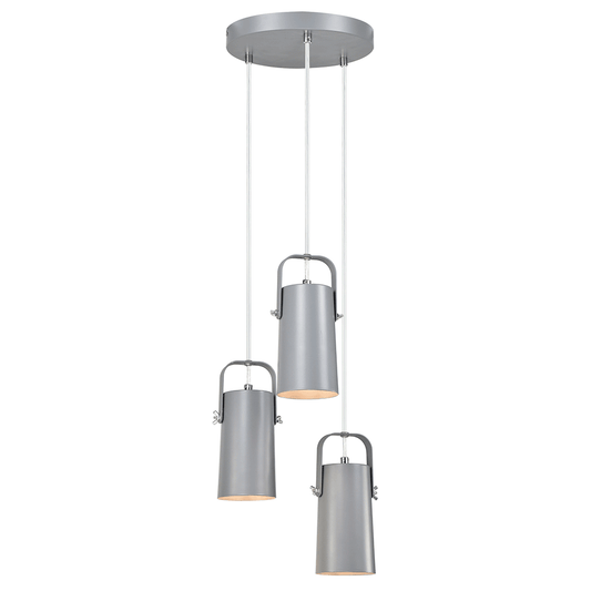 Lampă suspendată, gri / metal, DEVAN
