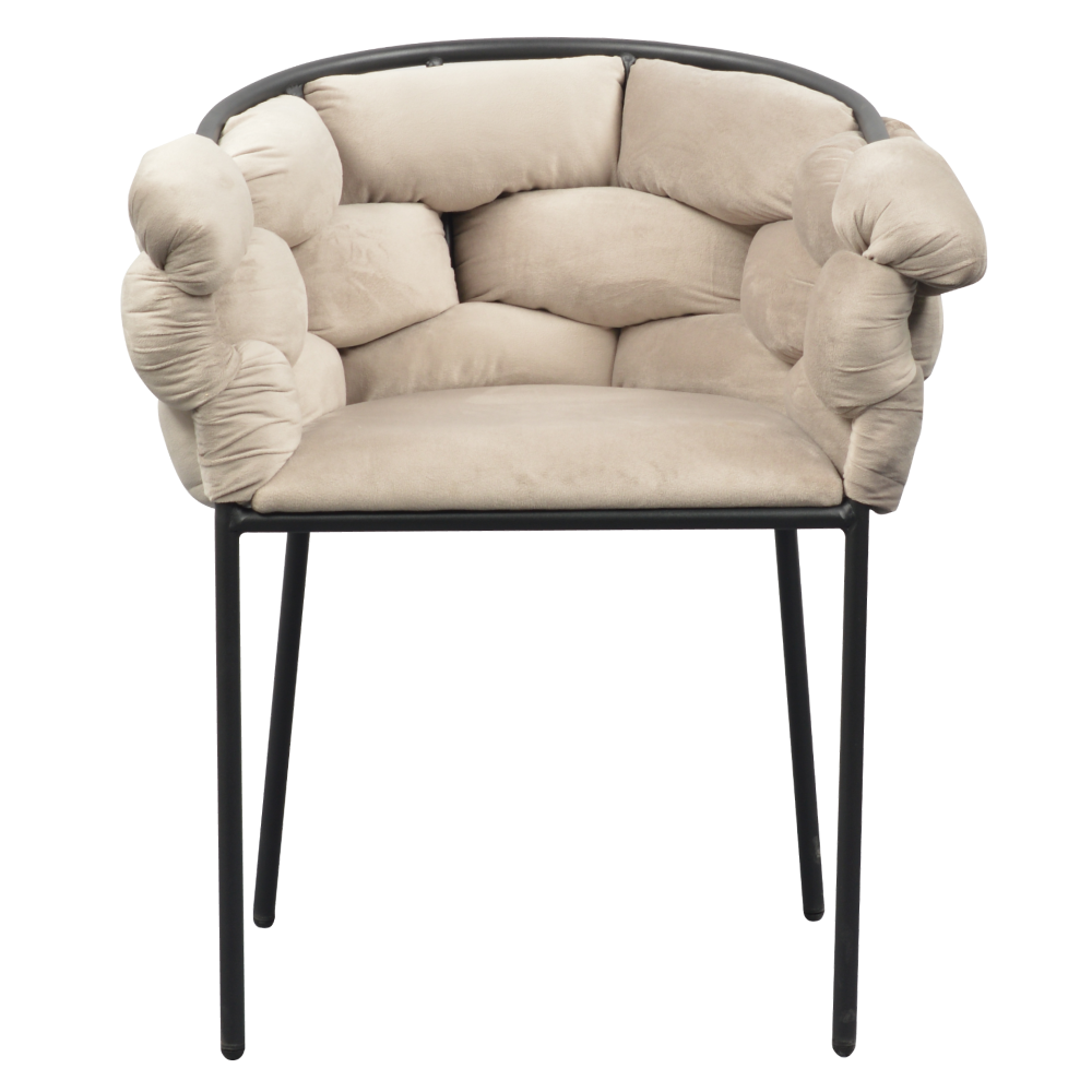 Fotoliu pentru sufragerie, ţesătură gri maronie Taupe Velvet/neagră, DOROTA