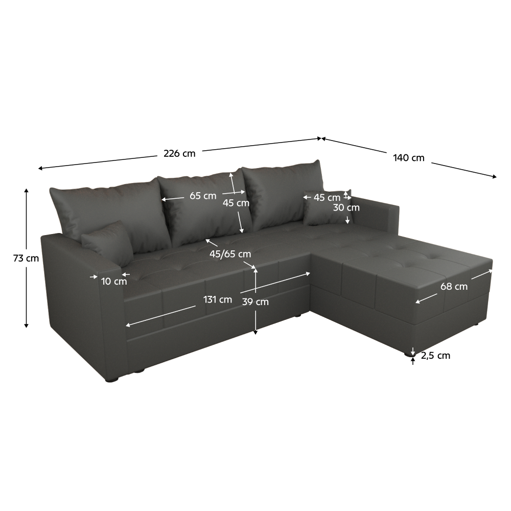Set canapea universală, gri, DUAN ROH
