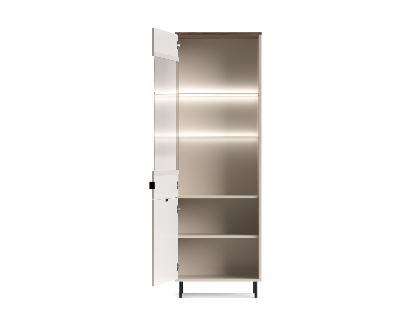 MIRAGE Vitrina mare (MR96), casmir/ stejar castelo, 63.4 x 40 x 194.6 cm