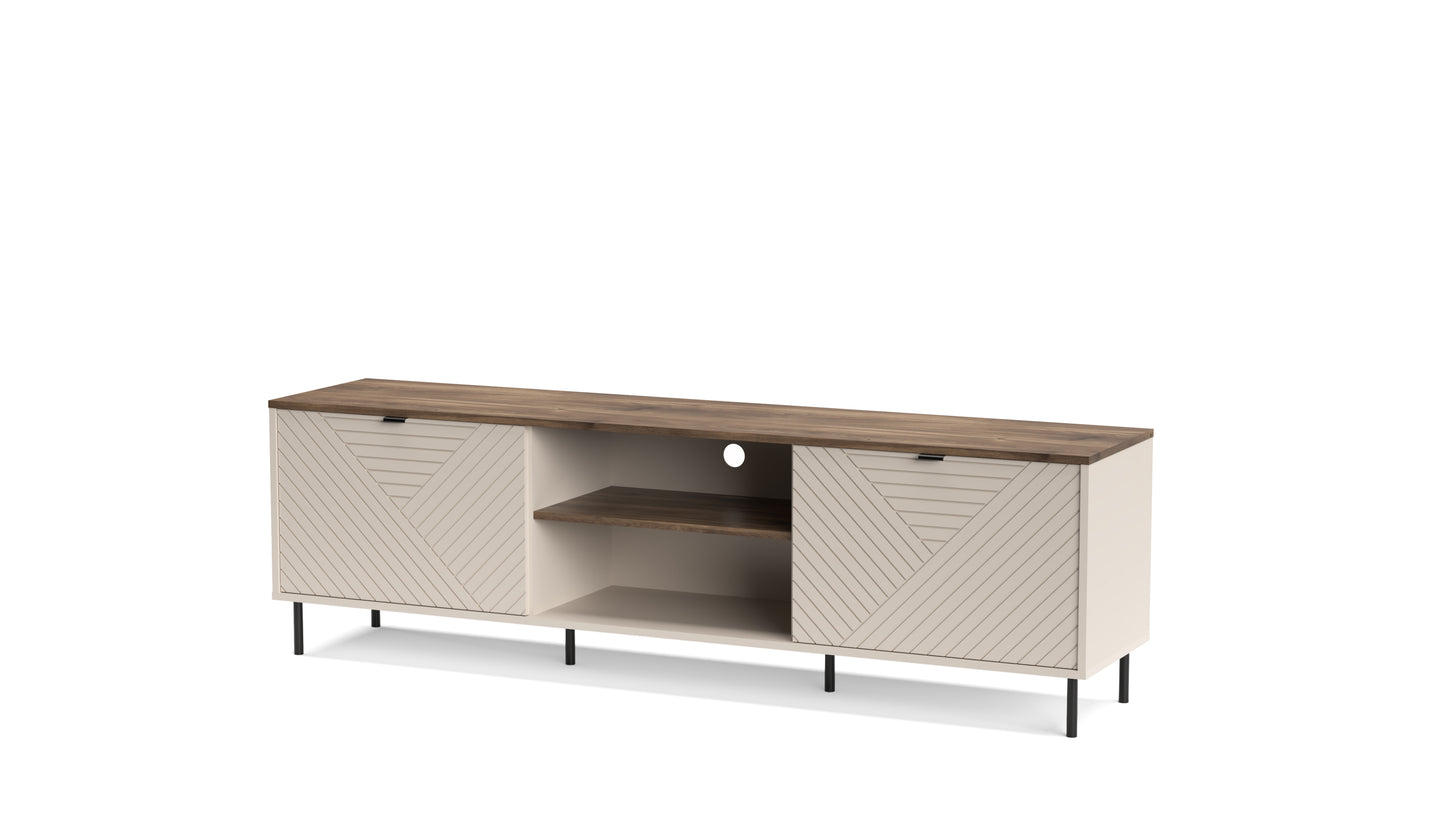 MIRAGE Comoda RTV (MR3), casmir/ stejar castelo, 183.4 x 40 x 55.2 cm
