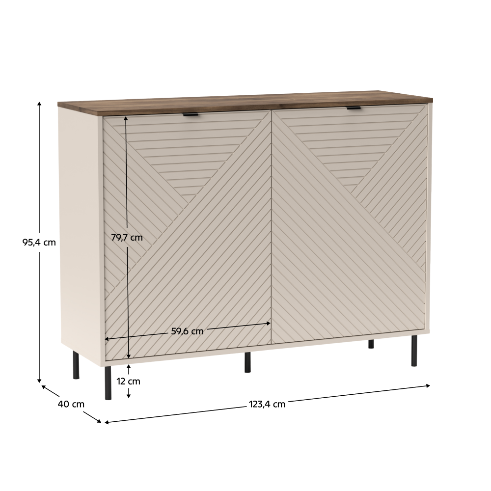 Comodă, caşmir/stejar castello, EYCO 2D