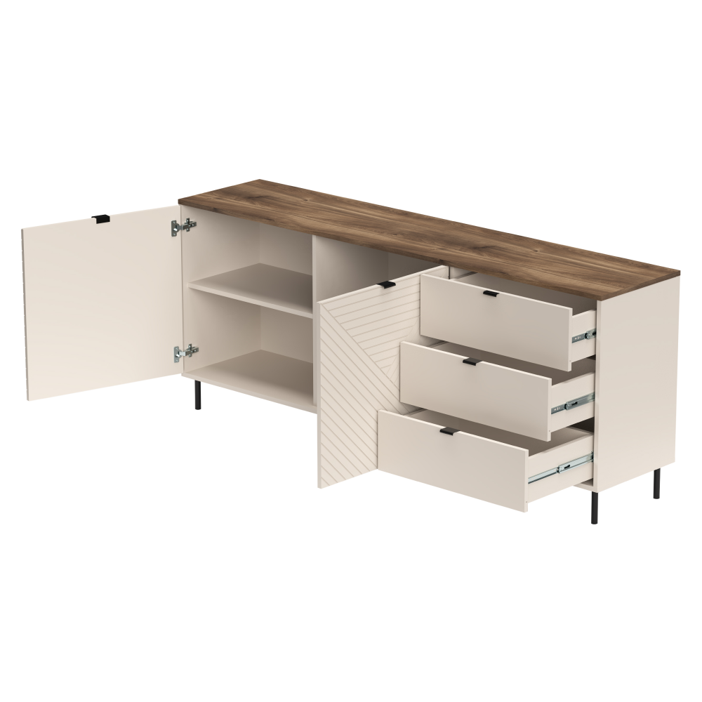 Comodă, caşmir/stejar castello, EYCO 2D3S